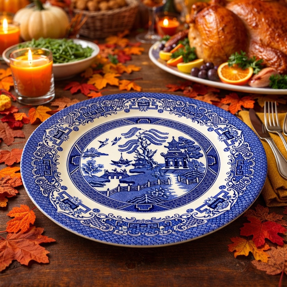 EIT Blue Willow 10 1/4” Dinner Plate English Ironstone/England